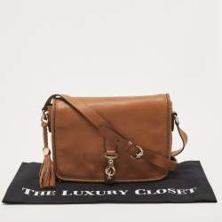 Pre Owned Gucci Brown Leather Medium Marrakech Shoulder Bag