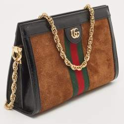 Pre Owned حقيبة غوتشي أوفيديا جلد وكانفاس جي جي سوبريم بيج/أبيض مورد بسلسلة