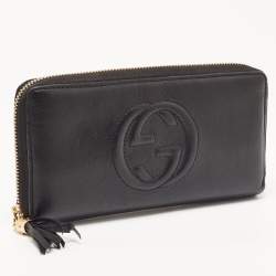 Gucci Black Leather Soho Continental Wallet