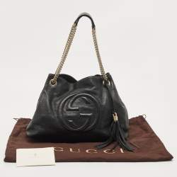مملوكة مسبقًا Gucci Black Leather Medium Soho Chain Shoulder Bag