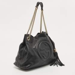 مملوكة مسبقًا Gucci Black Leather Medium Soho Chain Shoulder Bag