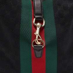 Pre Owned Gucci Black GG Canvas and Leather Large Jackie O Bouvier Hobo