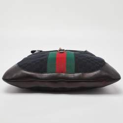 Pre Owned Gucci Black GG Canvas and Leather Large Jackie O Bouvier Hobo