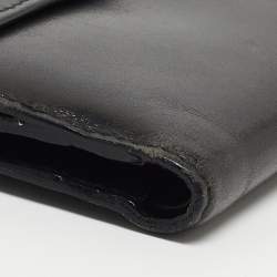 Gucci Black Leather Square G French Wallet