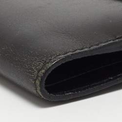 Gucci Black Leather Square G French Wallet