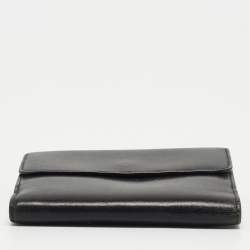 Gucci Black Leather Square G French Wallet
