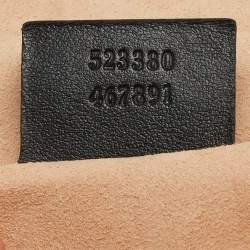 Pre Owned Gucci Black Matelassé Leather GG Marmont Belt Bag