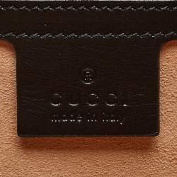 Pre Owned Gucci Black Matelassé Leather GG Marmont Belt Bag