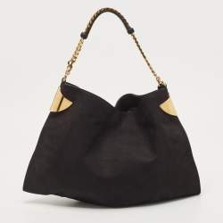 Pre Owned Gucci Black Nubuck Leather Gucci 1970 Bag