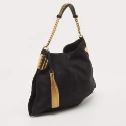 Pre Owned Gucci Black Nubuck Leather Gucci 1970 Bag