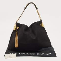 Pre Owned Gucci Black Nubuck Leather Gucci 1970 Bag