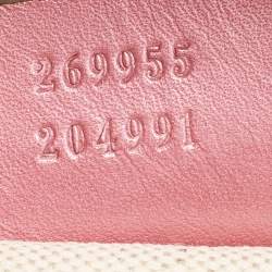 Pre Owned Gucci Beige/Pink GG Canvas and Leather Heart Bit Satchel