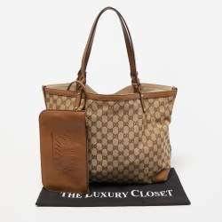 مملوكة مسبقًا حقيبة يد غوتشي GG  صناعة أصلية كانفاس بكيس كبيرة