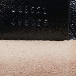 Gucci Beige/Black Diagonal Quilt GG Canvas and Leather Mini GG Marmont Top Handle Bag