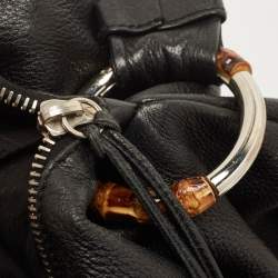 Pre Owned Gucci Black Leather Medium Jungle Hobo