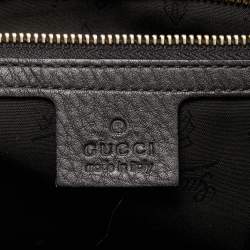 Pre Owned Gucci Black Leather Heritage Web Satchel  