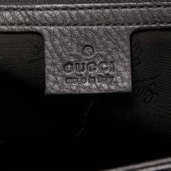 Pre Owned Gucci Black Leather Heritage Web Satchel  