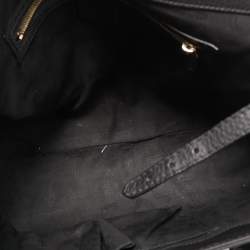 Pre Owned Gucci Black Leather Heritage Web Satchel  