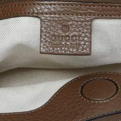 Pre Owned Gucci Brown Leather Large Bamboo Shopper Tote