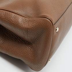 Pre Owned Gucci Brown Leather Large Bamboo Shopper Tote