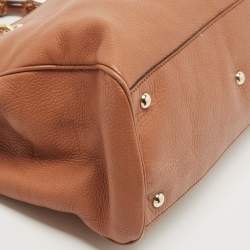 Pre Owned Gucci Brown Leather Medium Bamboo Shopper Tote