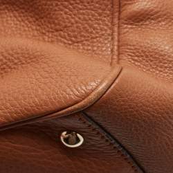 Pre Owned Gucci Brown Leather Medium Bamboo Shopper Tote