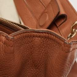 Pre Owned Gucci Brown Leather Medium Bamboo Shopper Tote