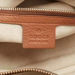 Pre Owned Gucci Brown Leather Medium Bamboo Shopper Tote