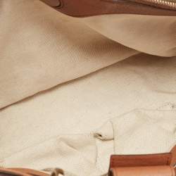 Pre Owned Gucci Brown Leather Medium Bamboo Shopper Tote