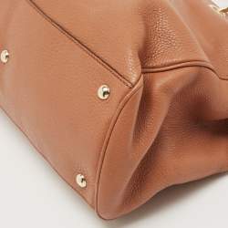 Pre Owned Gucci Brown Leather Medium Bamboo Shopper Tote