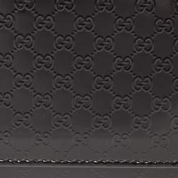 Pre Owned Gucci Black Microguccissima Patent Leather Medium Broadway Clutch