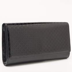 Pre Owned Gucci Black Microguccissima Patent Leather Medium Broadway Clutch