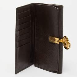 Gucci Beige/Brown GG Canvas and Leather Interlocking Icon Flap Continental Wallet