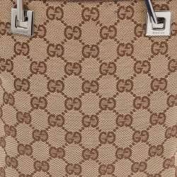 Gucci Beige/Brown GG Canvas and Leather Bucket Tote