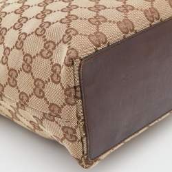 Gucci Beige/Brown GG Canvas and Leather Bucket Tote