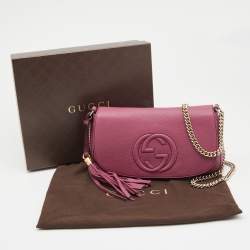 مملوكة مسبقًا Gucci Pink Leather Soho Chain Crossbody Bag