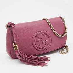 مملوكة مسبقًا Gucci Pink Leather Soho Chain Crossbody Bag