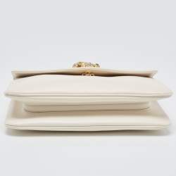 Gucci Off White Leather Medium Rajah Shoulder Bag