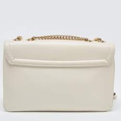 Gucci Off White Leather Medium Rajah Shoulder Bag