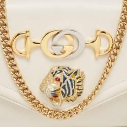 Gucci Off White Leather Medium Rajah Shoulder Bag