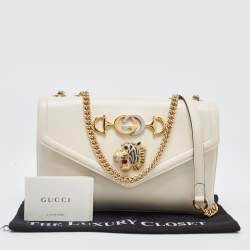 Gucci Off White Leather Medium Rajah Shoulder Bag