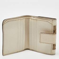 Gucci Beige/Off White GG Canvas and Leather Compact Wallet