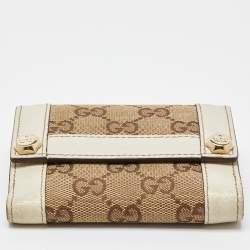 Gucci Beige/Off White GG Canvas and Leather Compact Wallet