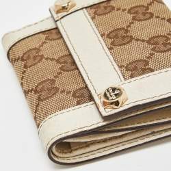 Gucci Beige/Off White GG Canvas and Leather Compact Wallet