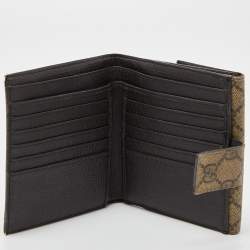 Gucci Beige GG Supreme Canvas Interlocking G French Flap Wallet