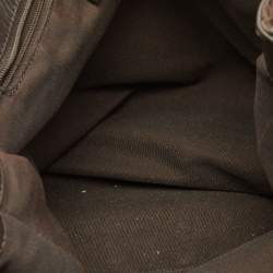 Pre Owned Gucci Dark Brown GG Nylon and Leather Gifford Tote