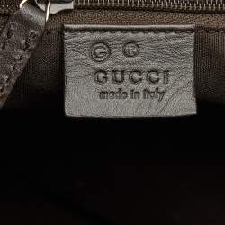 Pre Owned Gucci Dark Brown GG Nylon and Leather Gifford Tote