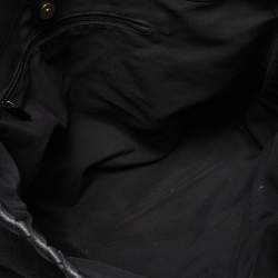 Pre Owned Gucci Black GG Canvas and Leather Bamboo Tassel Shopper Tote