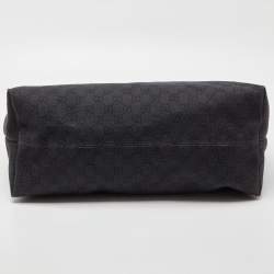 Pre Owned Gucci Black GG Canvas and Leather Bamboo Tassel Shopper Tote