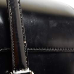 Pre Owned Gucci Black Glossy Leather Large Lady Lock Satchel